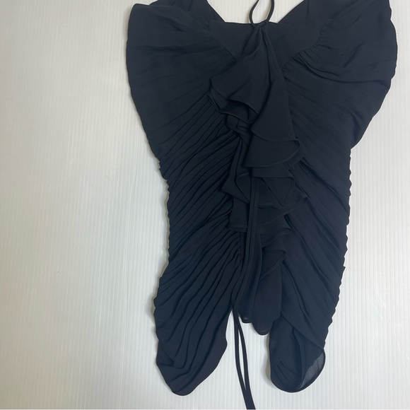 Robert Rodriguez Silk Black Ruffle Camisole Blouse - Picture 3 of 10